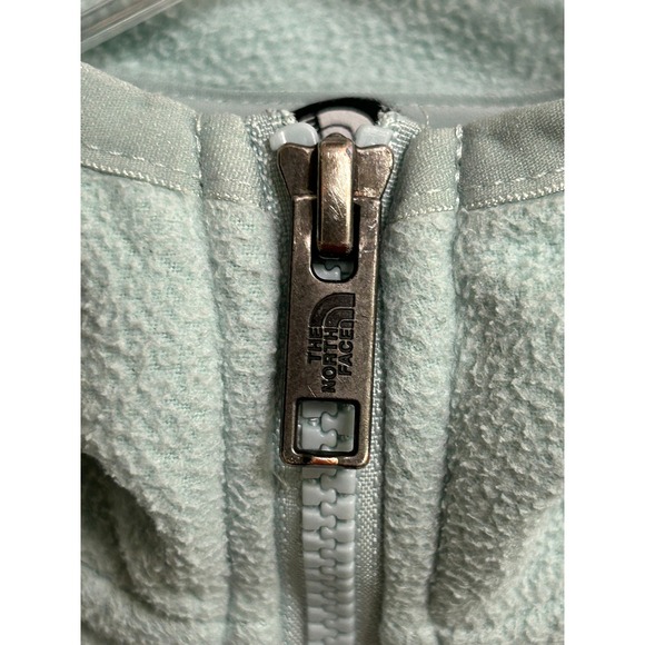 The North Face Kids Mint Green Full Zip Fleece Hoodie Jacket Size M 10 Teen - Picture 10 of 11